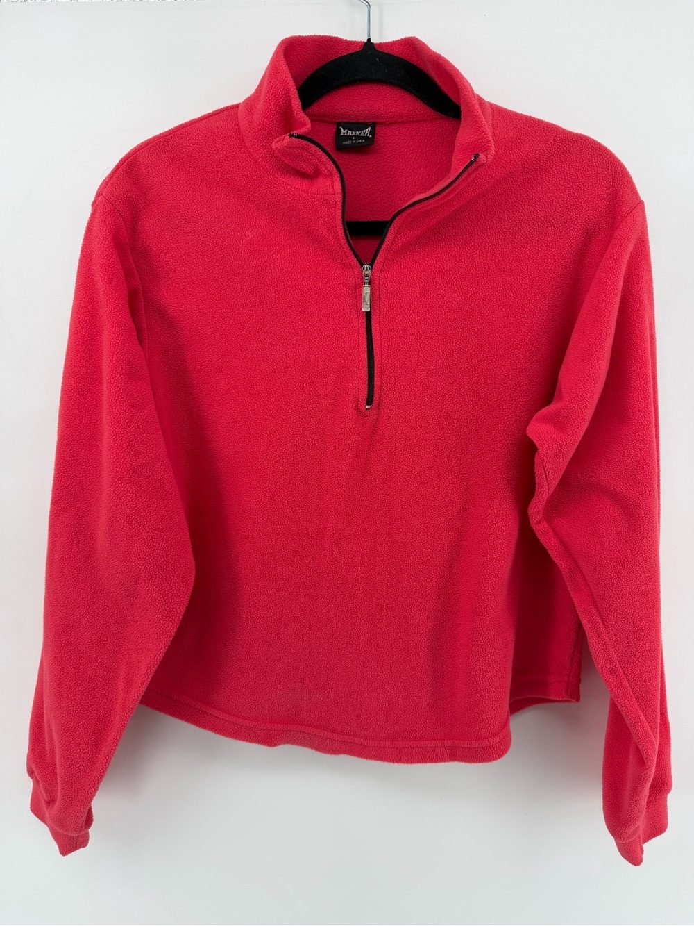Marker Vintage Made in USA 1/4 Zip Fleece Pullover Red Ski Gorpcore Size L